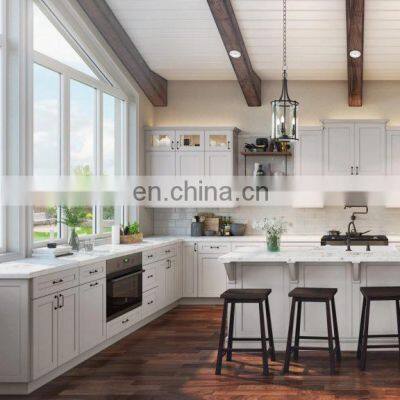 Luxury Classic Design Kitchen Furniture Custom White Shaker Solid Wood Kitchen Cabinets USA