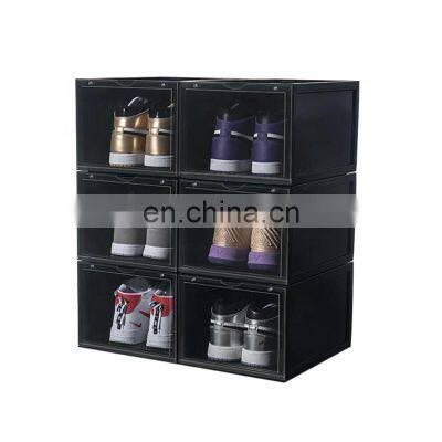 Drop Front clear custom shoe case storage box wholesale shoe case display Magnetic acrylic shoe box custom logo