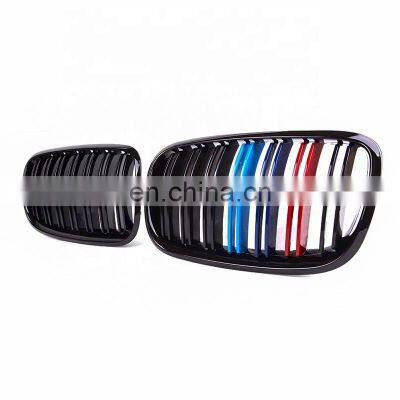 For BMW X5 E70 front grill high quality three color double slat line kindly grill for BMW X6 E71 M style 2007-2013