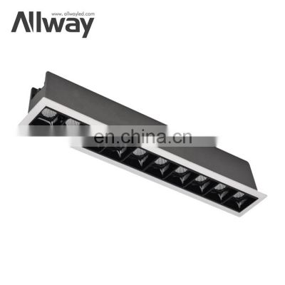 High Quality Mini Size Recessed Ceiling Grille Lamp SMD Office Building 20W LED Linear Downlight