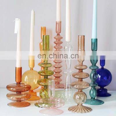 Nordic INS Kerzenhalter Glass Hurricane Candle Holders Crafts Ornaments Candlestick Glass Candle Holders in Bulk for Home Decor photo-2