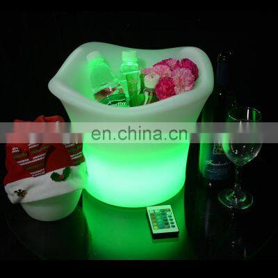 OEM custom light up champagne wine bottle led ice bucketParty rechargeable luxury plastic Modern Home LED Glowing LED Ice Bucket