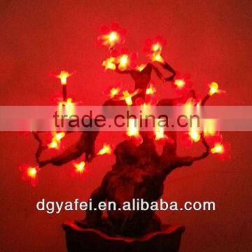 Home decoative lighted LED plastc pulm blossom bonsai tree