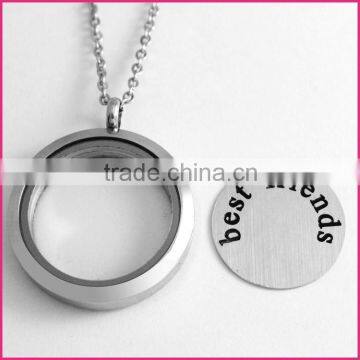 Floating Lockets Plates 2016 New Trendy Stainless Steel Window Plate "best Friends"