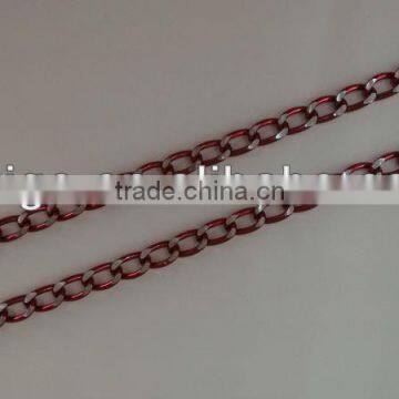 Red Flat Curb Aluminum Chain