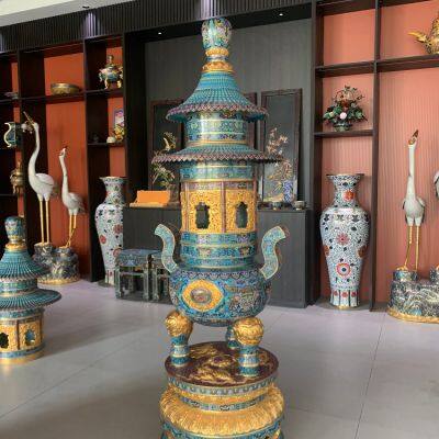 Cloisonn Factory Cloisonn Manufacturer Cloisonn Processing Cloisonn Crafts Cloisonn Manufacturer Wholesale Custom Cloisonn Copper Body Cloisonn Enamel Crafts Incense Burner, Elephant Spot photo-3