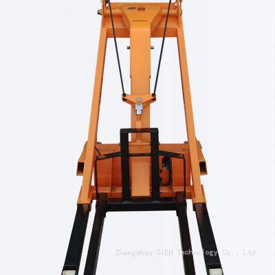 Portable Electric 500Kg 700Kg Folding Lift Load Warehouse Stacker Crank Arm Hydraulic Forklift Trucks photo-3