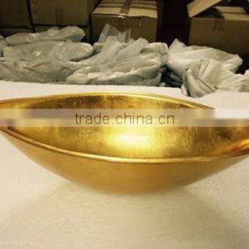 High quality best selling eco friendly lacquered matallic gold salad bowl from Viet Nam