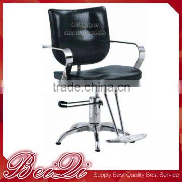 Black Color Synthetic Leather Reclined Backrest Hydraulic Barber Chair with Footrest