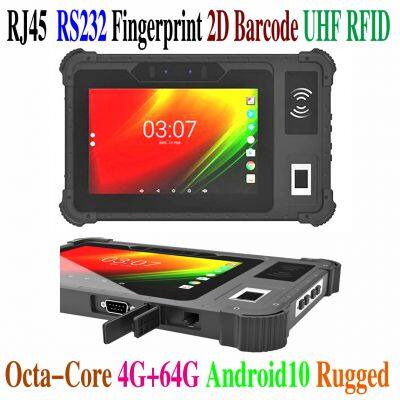Cheapest Factory 8 Inch Android Rugged Tablet Octa-core With GMS 2D Barcode Scanner NFC RJ45 RS232 Port RFID Rugged Tablet PC