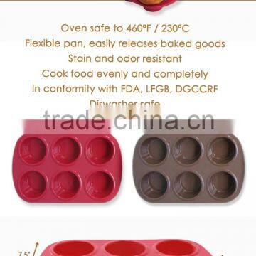 Silicone flexible non-stick muffin pan