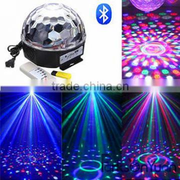 Mini Bluetooth Voice activated RGB LED Crystal Magic Ball Effect Light,MP3 Magic Ball Light with USB and Remote