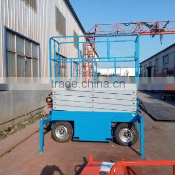 battery powered scissor lift platform /hydraulic arm lift platform /four wheels mobile lift platform