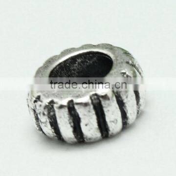 Lead Free Nickle Free Zinc Alloy Pdora Tire Shape Jewelry Hole Beads for Bracelets and Necklaces