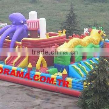 inflatable octopus bouncer, giant inflatable playground, commercial inflatable bounces