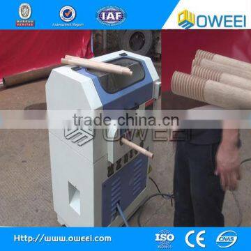 Manual operation broom handle threading machine