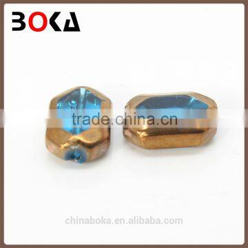 DIY Design New golden border glass beads gemstone crystal glass beads for custom design belt wedding dress                        
                                                Quality Choice