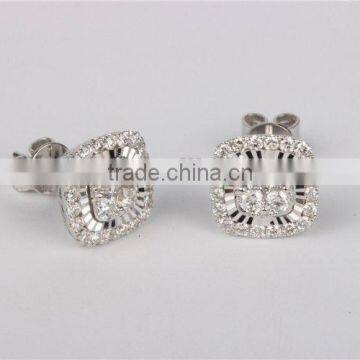 Bright CZ Stone Silver Earring Opal Stone Fashion Designer Earring