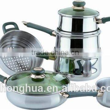 10 PCS stainless steel bakelite cap cookware set