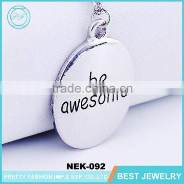 Fashion jewelry wholesale silver gold chain necklace gift letter pendant necklace