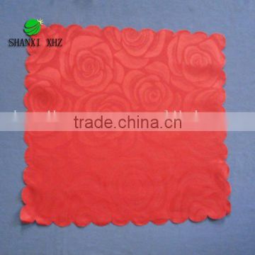 Red rose flower jacquard table cloth