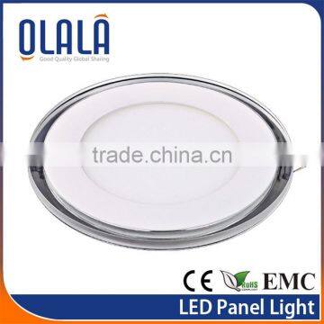 2015 glass,6w 100mm round recessed led panel light for oversea market