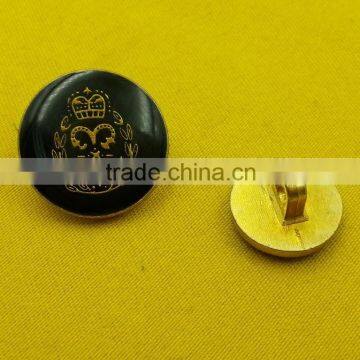 Black Enamelled Metal Shank Button For Dress --- MJ3689 photo-2