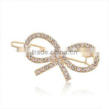 Sweet bowknot gold hairpin for lovely girls