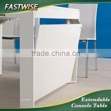 2 Ways Modern Expendable White Console Table for Living Room photo-5