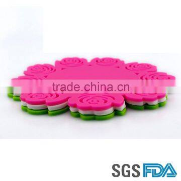Fashion Rose Shape Lacy Silicone Mat, Silicone Flower Lacy Table Mat photo-2