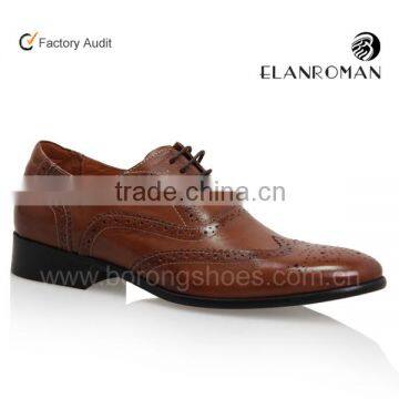 Wingtip men shoes Men brogue leather shoes with genuine leather outsole