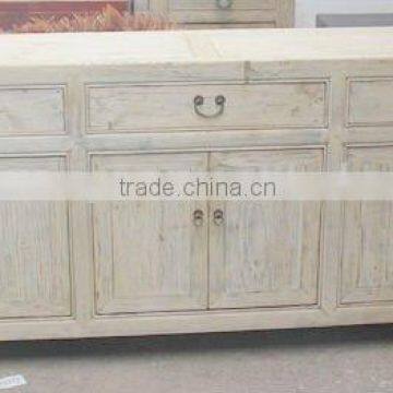 Three drawer six door living room furniture natural wood cabinet