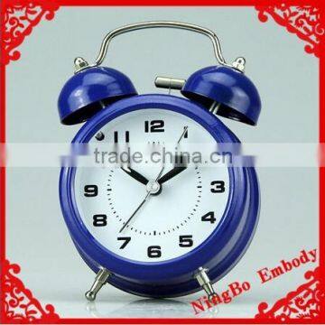 simple design mini classic bright blue metal desktop retro small alarm clock