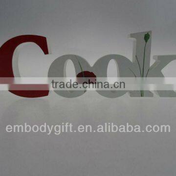 hot sale home decoration 3D wooden letters cook