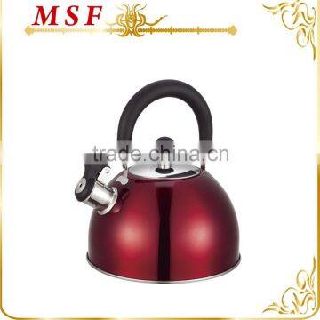 MSF-2840 Heat resistant red painting on kettle 2.5L whistling kettle with induction bottom