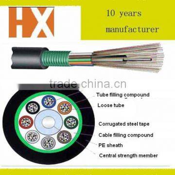 2 fibers optical fiber cable GYTS outdoor cable for CCTV internet use multimode fibre