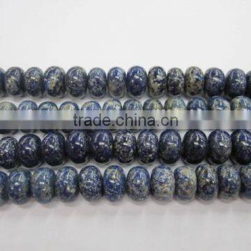 Natural lapis lazuli roundel bead mineral gemstone for jewelry making