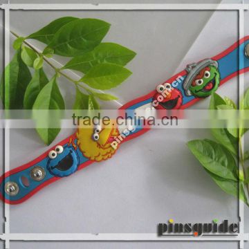 Wholesale Customer Logo Cute Animals Soft Rubber Light PVC Bracelet For Kids