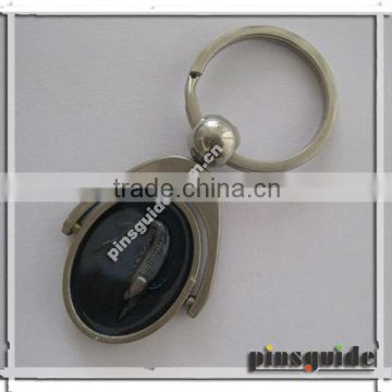 Customized Logo Rotatable Cyprus Metal Keychains With Hook