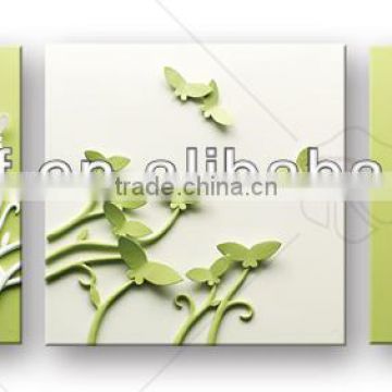 Hand made wall relief painting with chinese painting flowers wall papers