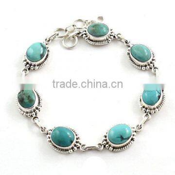 turquoise jewelry 925 silver bracelet with blue stone handmade jewelry semi precious jewelry wholesale