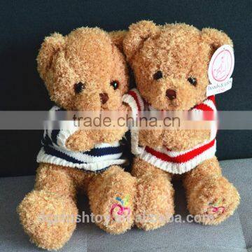 Lovely stuffed teddy bear with T-shirt animal toy