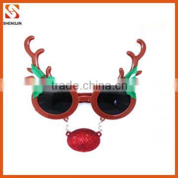 Party makeup reindeer plastic christmas glasses