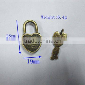 Wholesale Anti-brass Small Metal Heart Shaped Key Padlocks For Diary Books