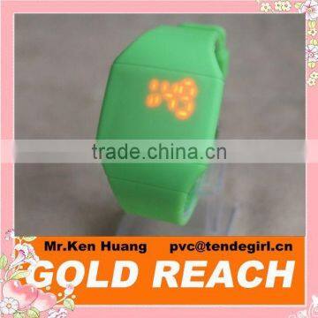 Touch Screen LED Watch with Yellow Display Time