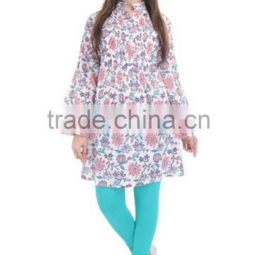 Women Hand Block Printed Kurtis Designer Tunic Top Blouse Fashionable Girls Dress