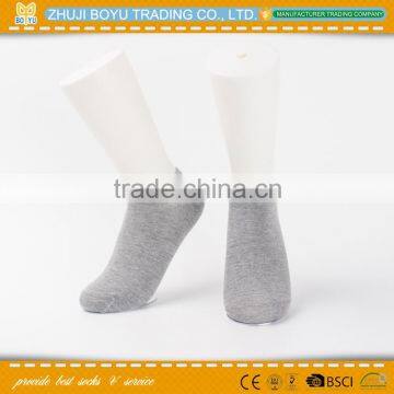 BY-160404 Hot Sale Men Plain Ankle Cotton Sport Socks Colored Heel And Toe Custom Quality Choice Most Popular
