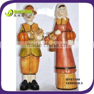 polyresin thanksgiving festival couples figurines