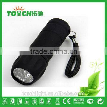 Super Bright Promotion Mini 9 LED Flashlight With Rubber Coating for Outdoor Camping Use AAA Battary Mini 9 Leds Lamp photo-4
