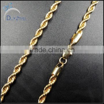 latest hip hop fashion gold rope chain necklace